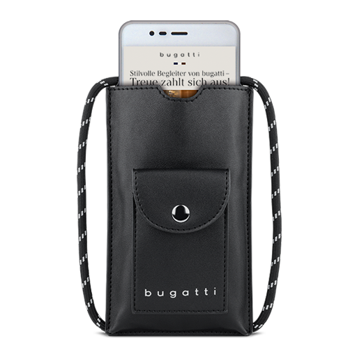 bugatti Handytasche aus recyceltem Material für Smartphones bis 7,6 Zoll mit Umhängekordel
