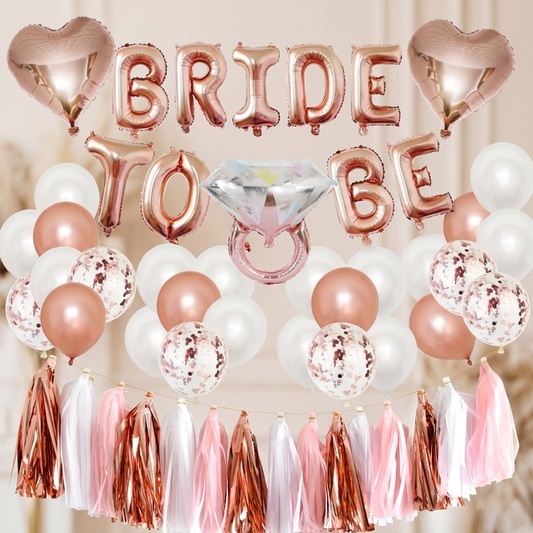 Bride to Be Ballonset Roségold als JGA-Dekoration
