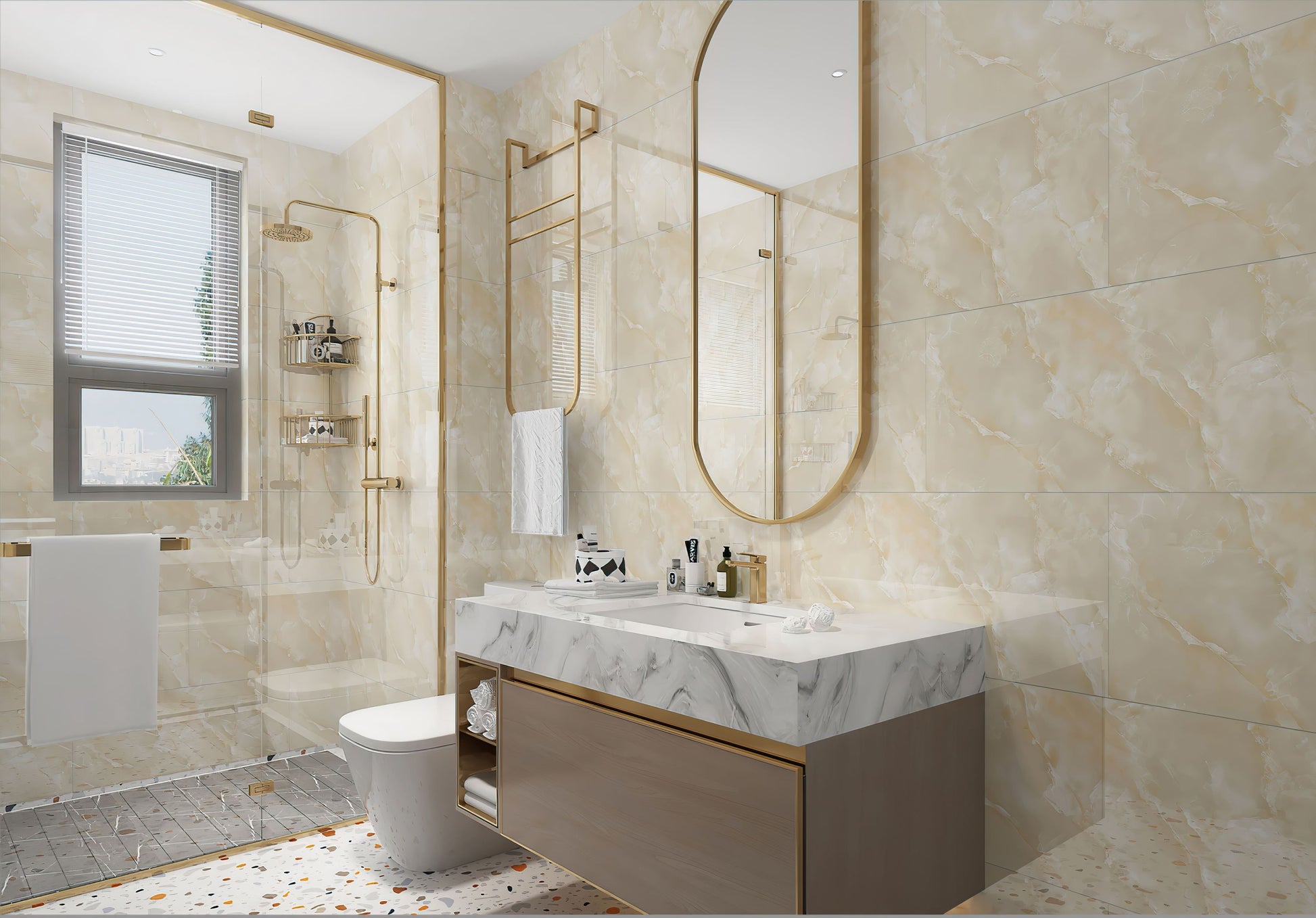 Klebefliesen Beige Anwendung