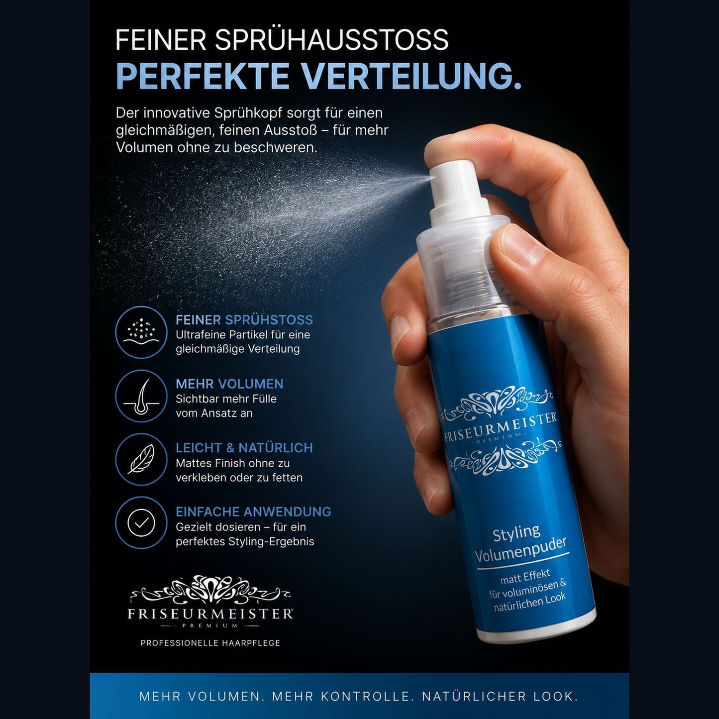 Feiner Sprühausstoß für gleichmäßige Verteilung