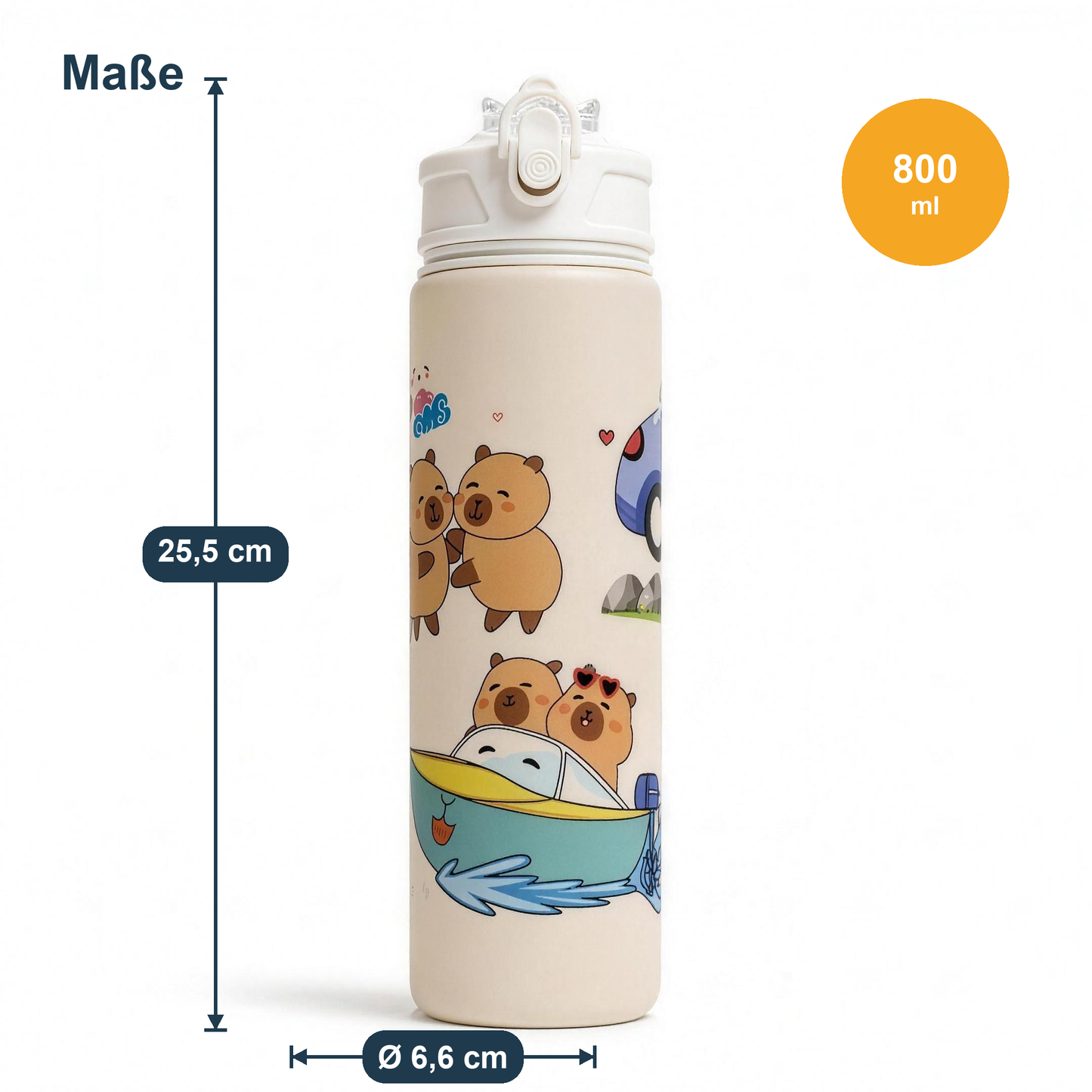 Maße: 25,5 cm Höhe, Ø 6,6 cm, 800 ml