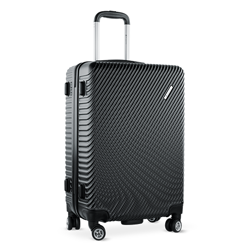 bugatti Hartschalenkoffer M aus recyceltem PET mit 360-Grad-Rollen und TSA-Schloss, 49 Liter