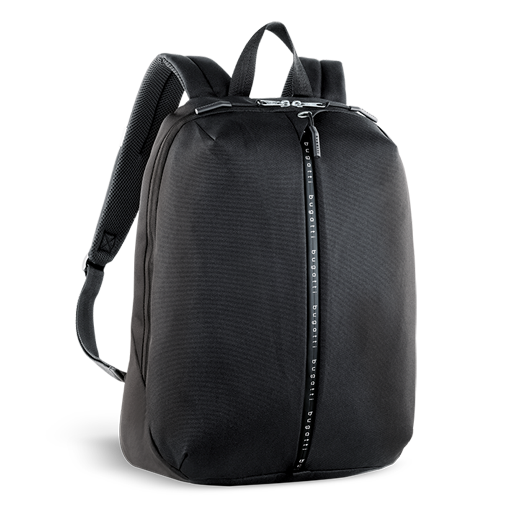 bugatti Rucksack in Schwarz mit gepolstertem 15-Zoll-Laptopfach, 15 Liter