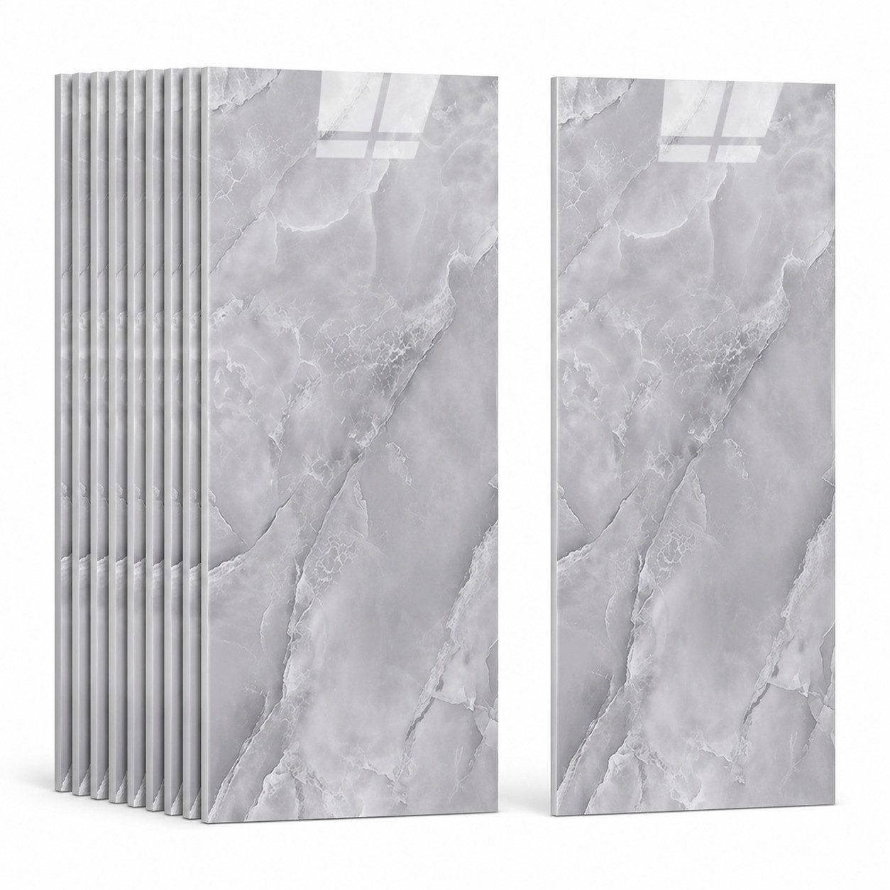 H-basics Klebefliesen Grau Marmor 60x30 cm