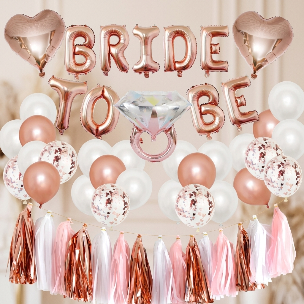 Bride to Be Ballonset Roségold als JGA-Dekoration