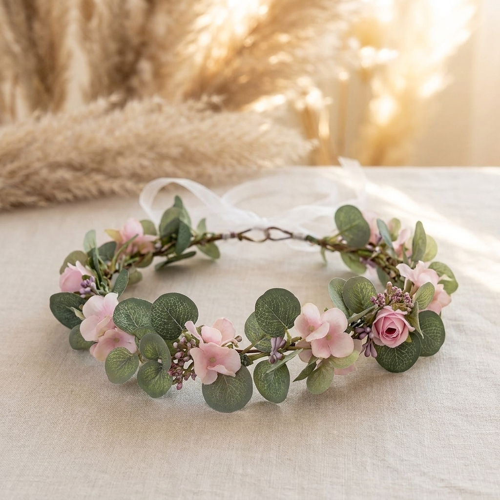 BOHO Blumenkranz W86, Festival- und Hochzeits-Look
