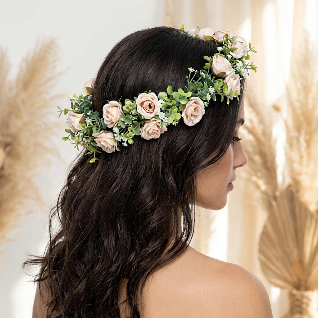 BOHO Blumenkranz W89, Festival- und Hochzeits-Look