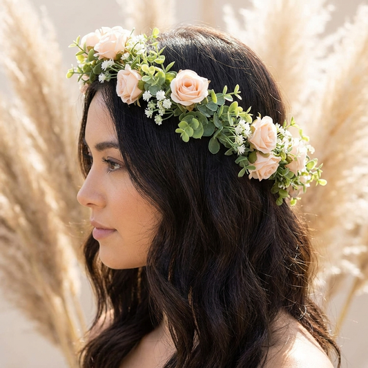 Blumenkranz Stirnband BOHO W89 mit Trockenblumen