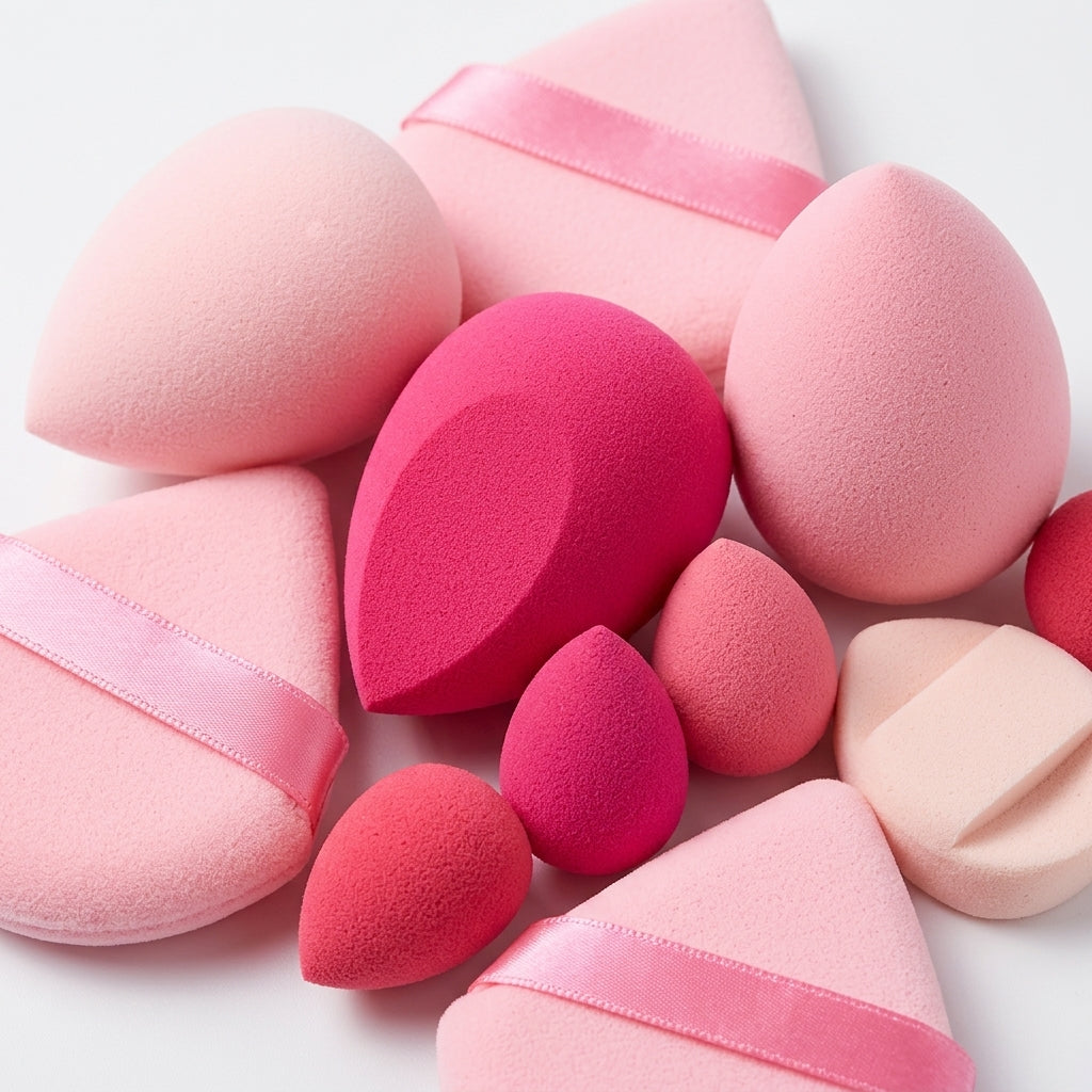 Make-up Schwaemmchen Set Detail verschiedene Formen pink