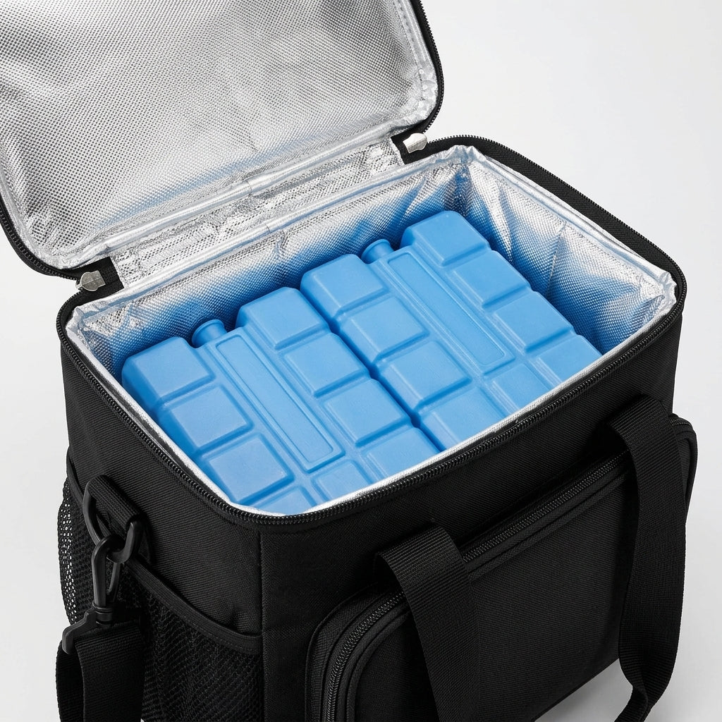 Thermotasche Lunchbag Detail isolierte Innenseite und Kuehlakkus