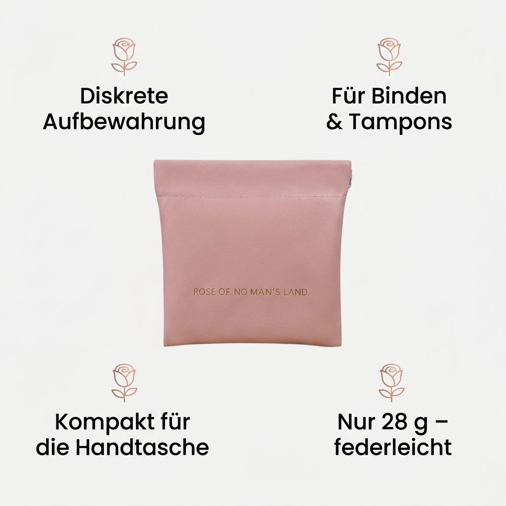 Damenbinden-Tasche Vorteile diskret fuer Binden und Tampons kompakt nur 28 g