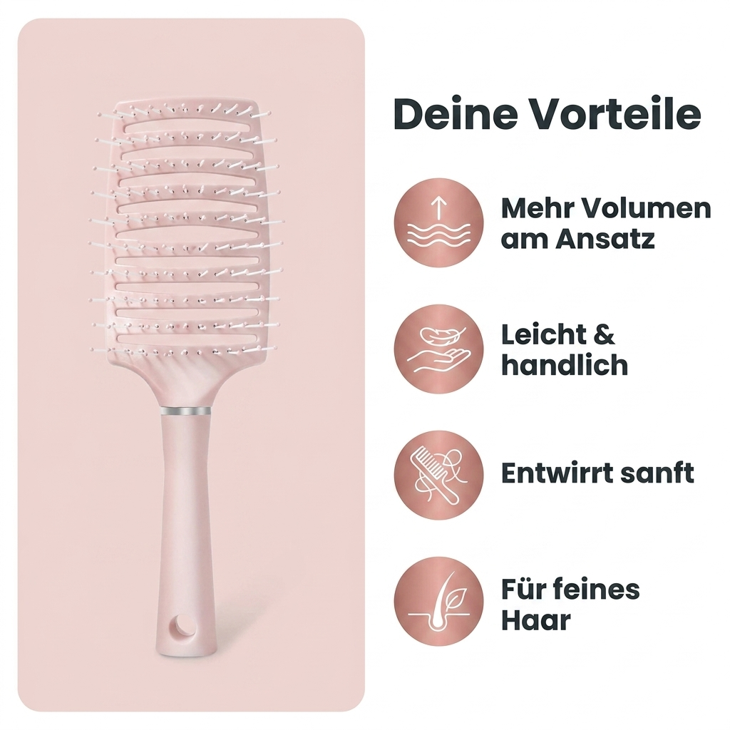 Haarbuerste Root Lift Vorteile mehr Volumen am Ansatz leicht handlich entwirrt sanft fuer feines Haar