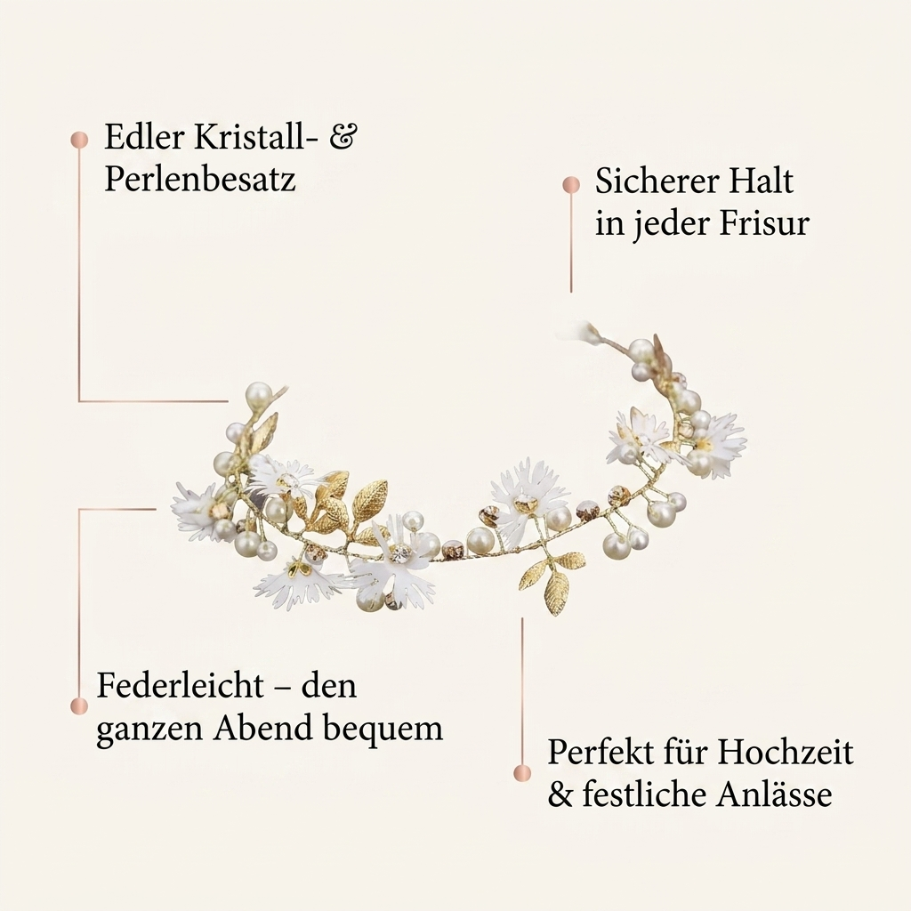 Kristall-Haarkamm Nutzenbild edler Kristall und Perlenbesatz sicherer Halt federleicht perfekt fuer Hochzeit