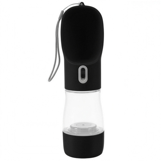 H-basics 3-in-1 Hundeflasche mit Napf schwarz
