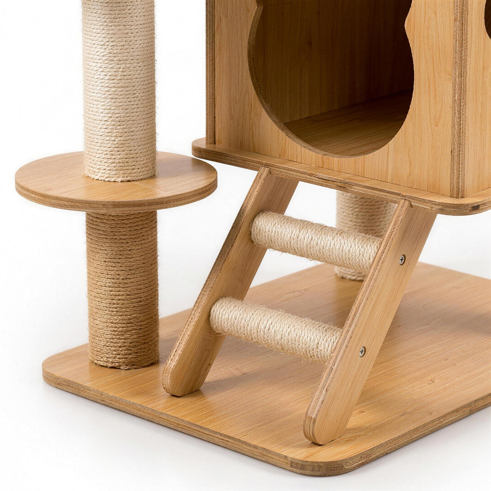Detail Leiter-Rampe mit Sisal-Sprossen und Trittstufe