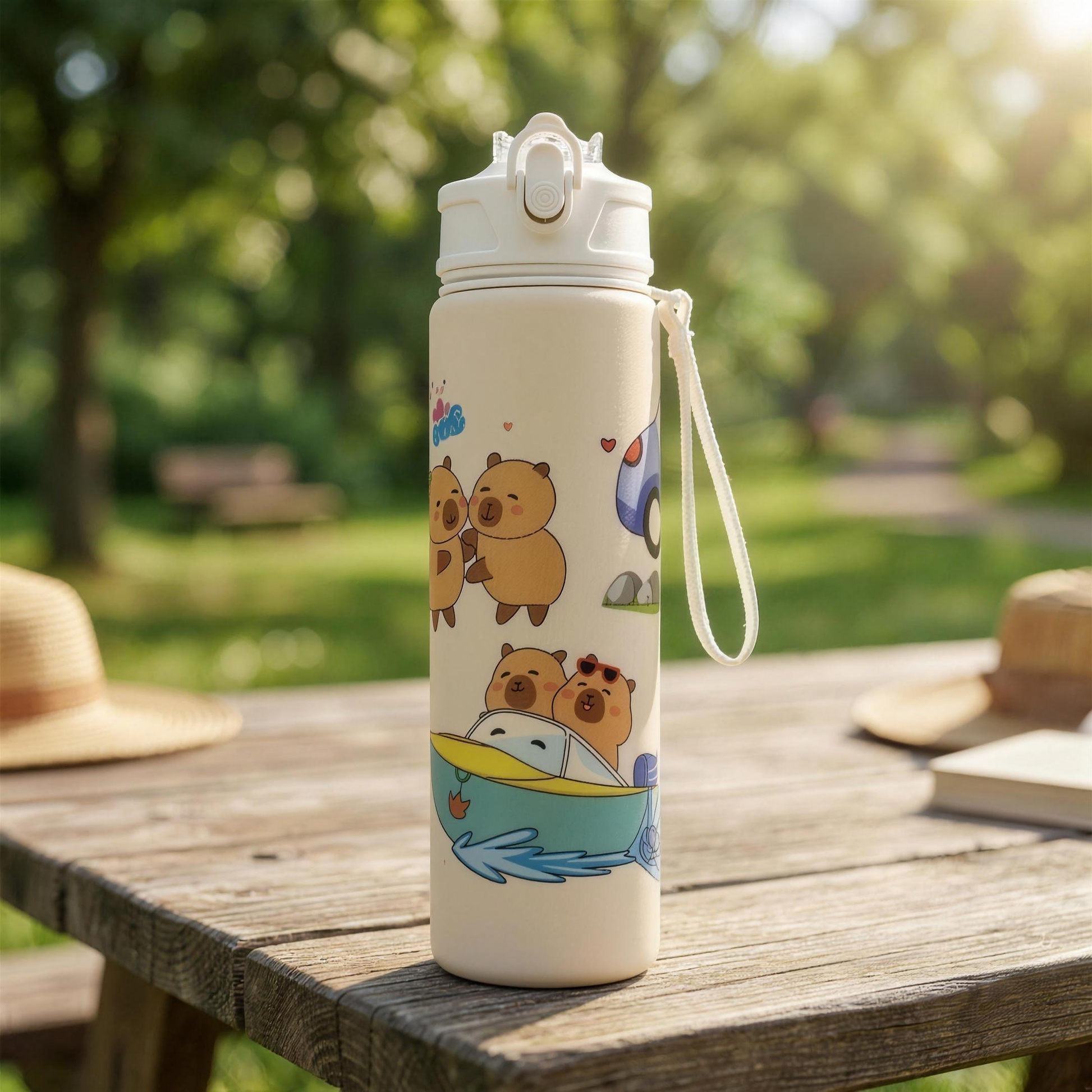 Capybara Trinkflasche unterwegs im Freien