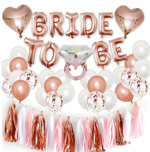 Bride to Be Ballonset Roségold – JGA Dekoration