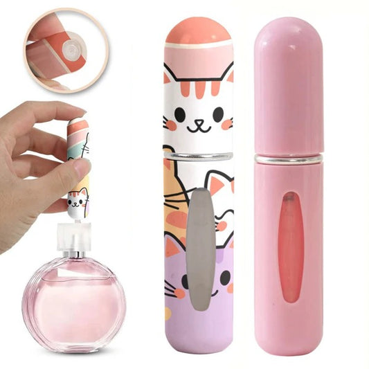 Set mit zwei 5 ml Reise Parfumzerstäubern in Rosa und Musterdesign