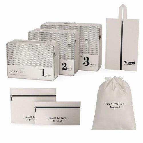 Reiseorganizer Set 7-teilig Creme für Koffer